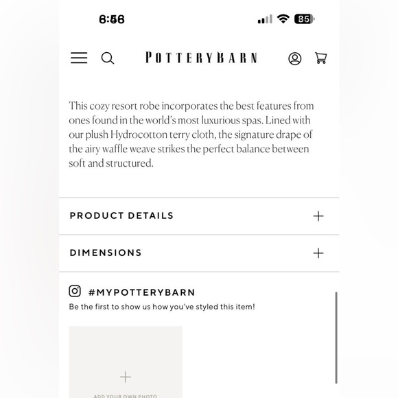 Pottery Barn White Waffle Knit Robe - Picture 10 of 10